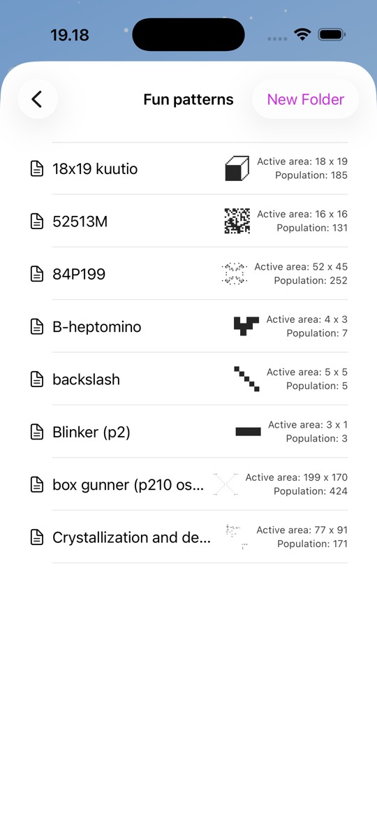 Pattern browser on iPhone