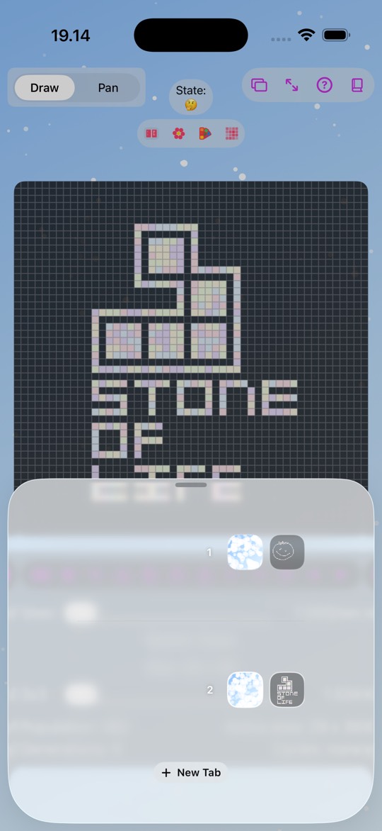 Multiple worlds in tabs on iPhone